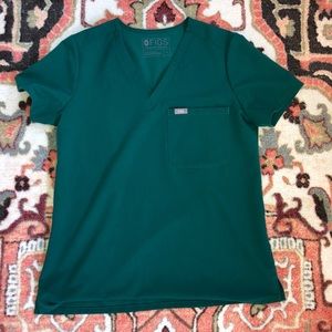 Figs Scrub Top - Hunter Green